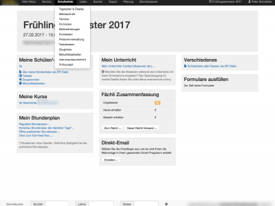 Menu Schulbetrieb
